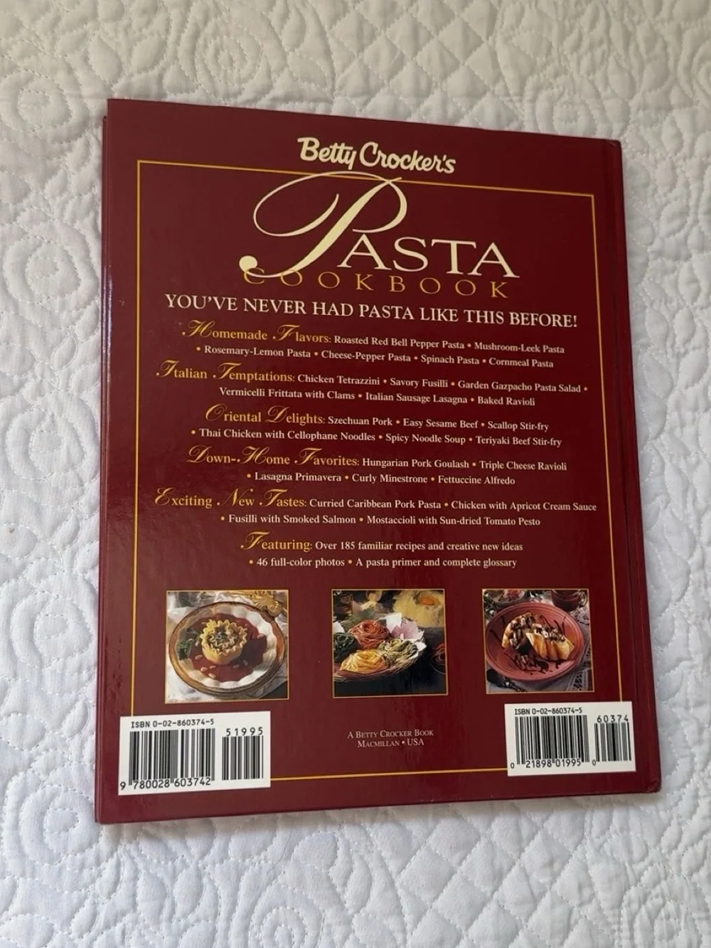 Vintage 1995 Betty Crocker's Pasta Cookbook Hardcover First Edition 1990s